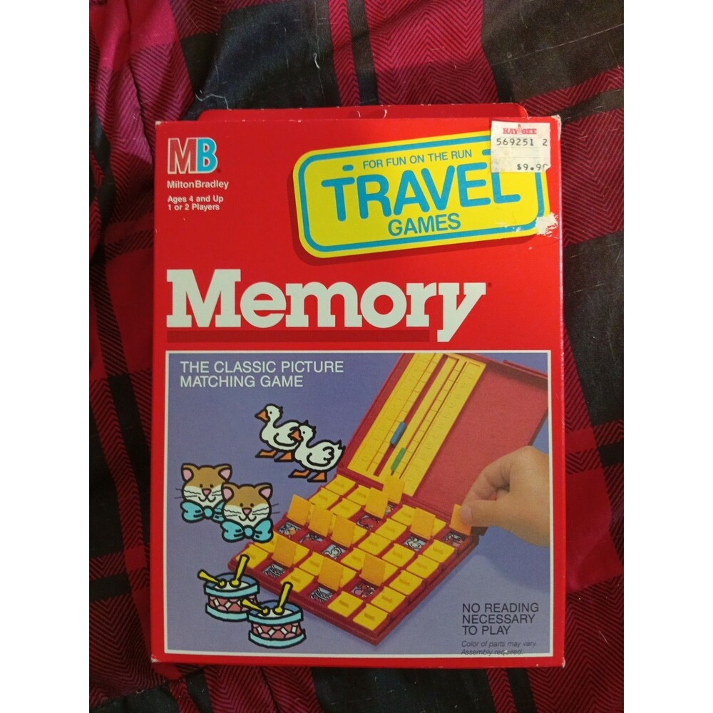 Vintage 1989 Milton Bradley Travel Games Memory - Brand New & Sealed